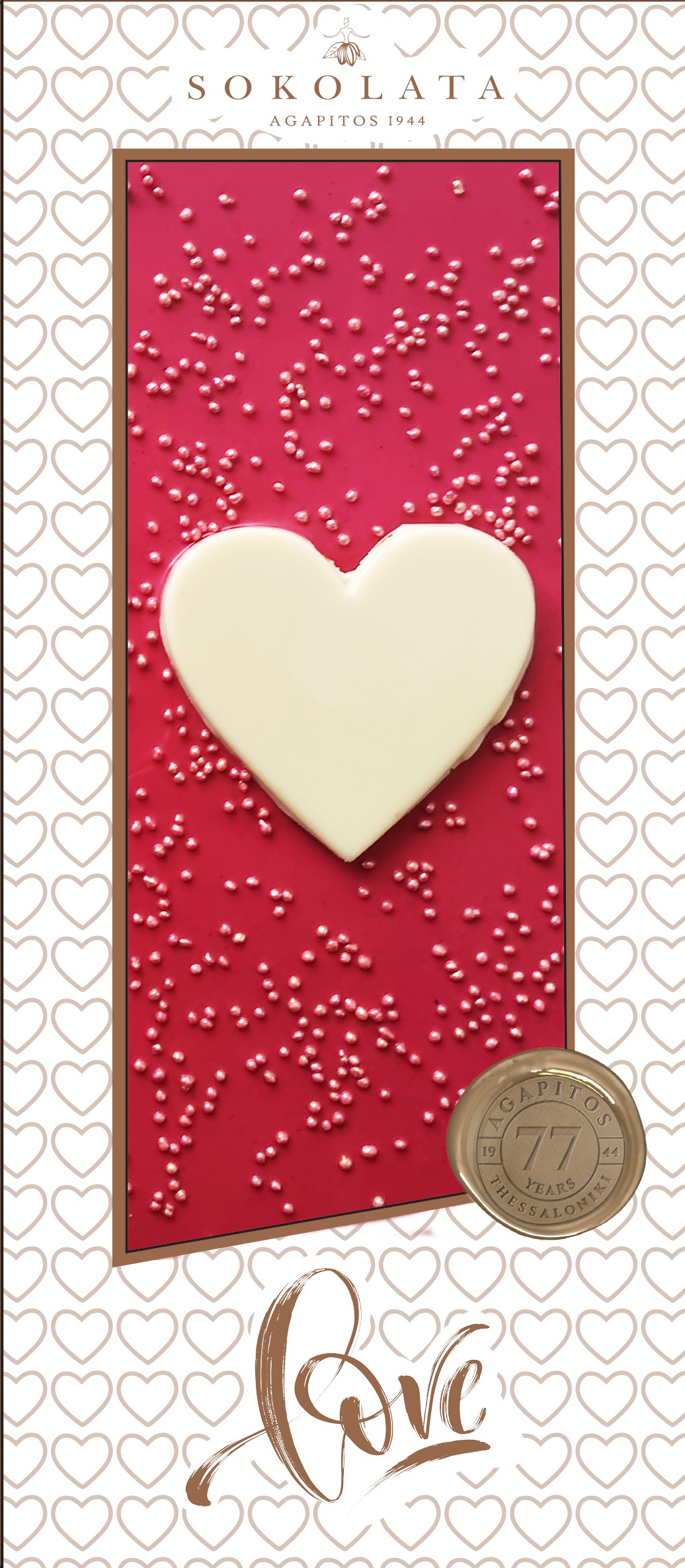 WHITE HEART & RUBY STRAWBERRY CHOCOLATE-AGAPITOS 100GR